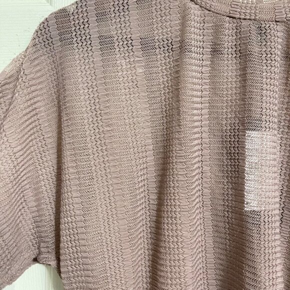 NUON Women's NWT Mauve Pink Y2K Taurus Ruched Flutter Sleeve Sheer Crop Top XXS - Picture 5 of 8